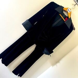 JS Collections Black Velvet Pants & Longsleeve Top Set Women’s 4 great preworn c